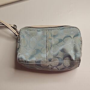 Coach Elegant Blue Patterned Cosmetic Bag